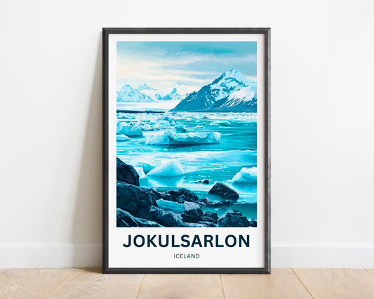 Jökulsárlón Travel Poster - Breathtaking View of Iceland Lagoon