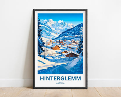 Hinterglemm Travel Poster - Captivating View of Australian Snowy Village
