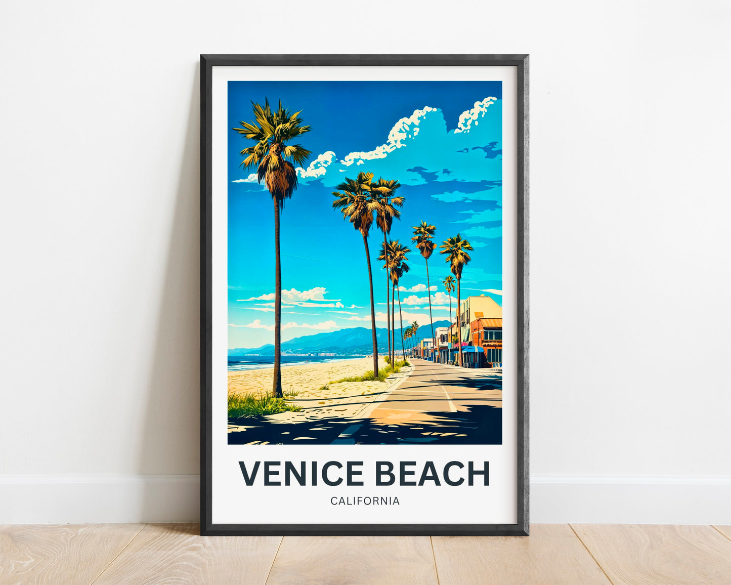 Venice Beach Travel Poster - Florida colorful escape by the sea
