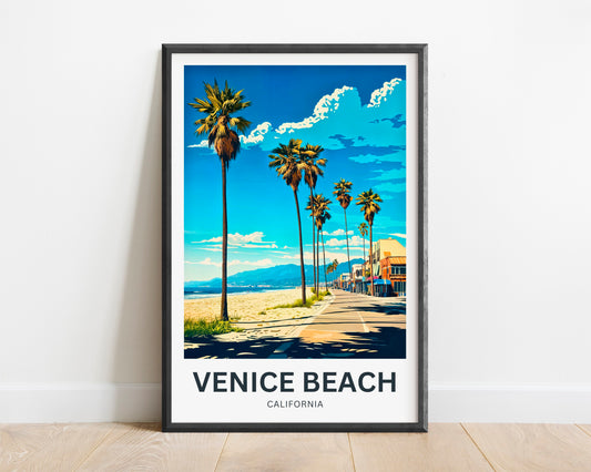 Venice Beach Travel Poster - Florida colorful escape by the sea