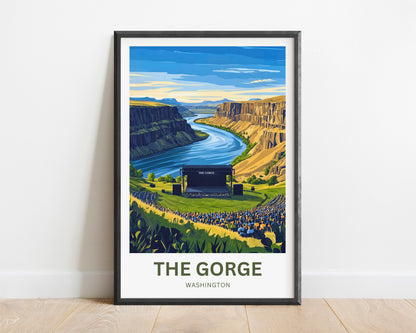 The Gorge Travel Poster- Echoes Above the Columbia