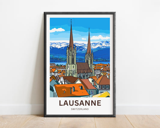 Lausanne Travel Poster- City of Culture & Charm