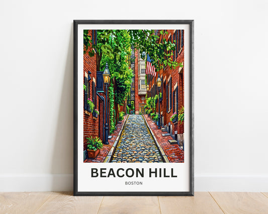 Beacon Hill Travel Poster -  Boston