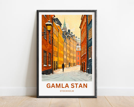 Gamla Stan Travel Poster  - Stockholm, Sweden