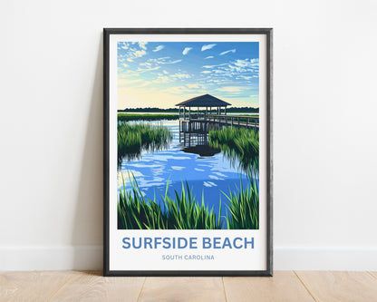 Surfside Beach Travel Poster -   South Carolina’s Hidden Gem