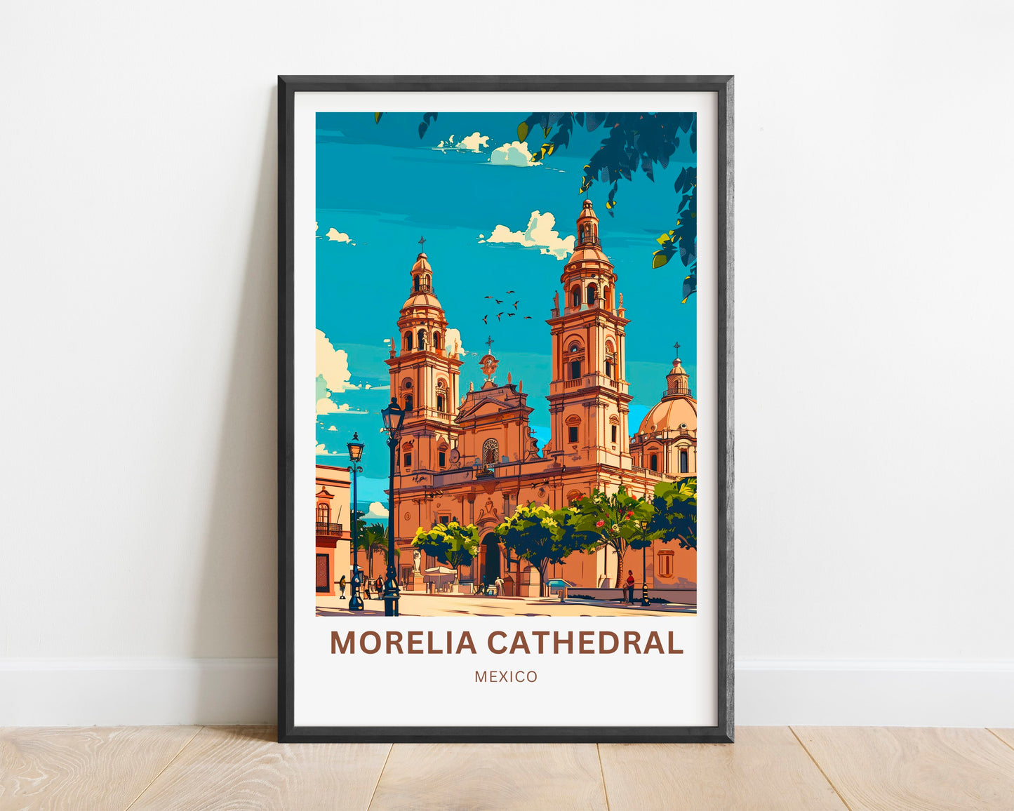 Morelia Cathedral Travel Poster - Spiritual Haven