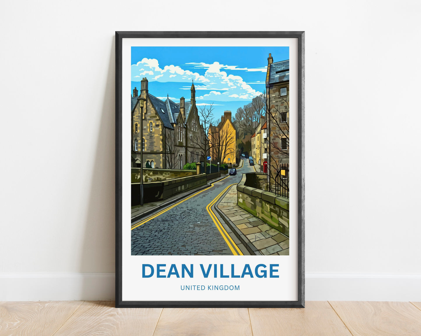 Dean Village Travel Poster - Village Street