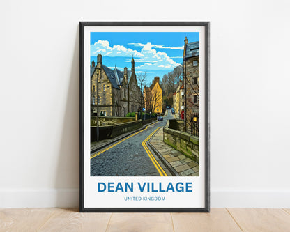 Dean Village Travel Poster - Village Street