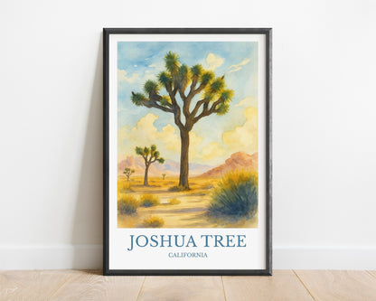 Joshua Tree, Watercolor design poster, California Print, Joshua Tree Wall Art