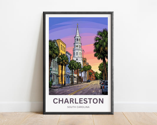 Charleston Historic District Travel Poster - Heritage Streets