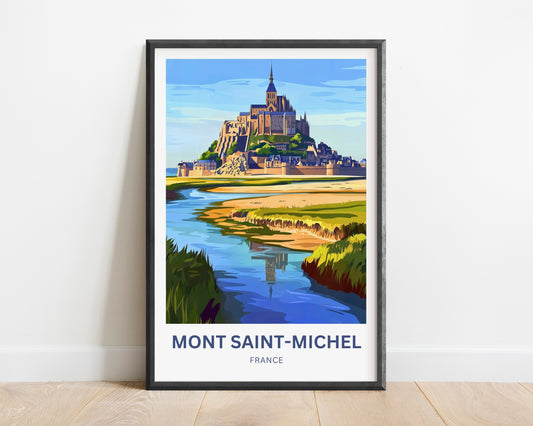 Mont Saint-Michel Travel Poster - A Medieval Marvel in Normandy