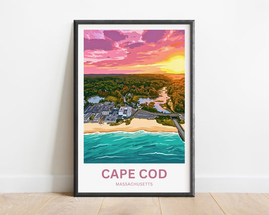 Cape Cod Travel Poster - Mesmerizing Sky and Sunset