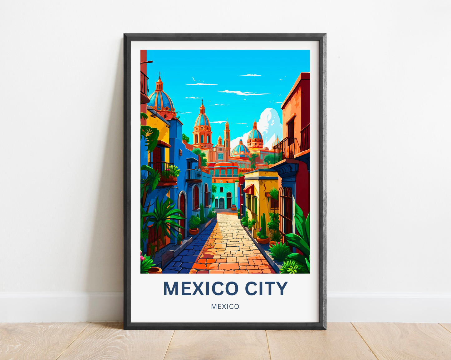 Mexico City Travel Poster - Bustling Urban Streets