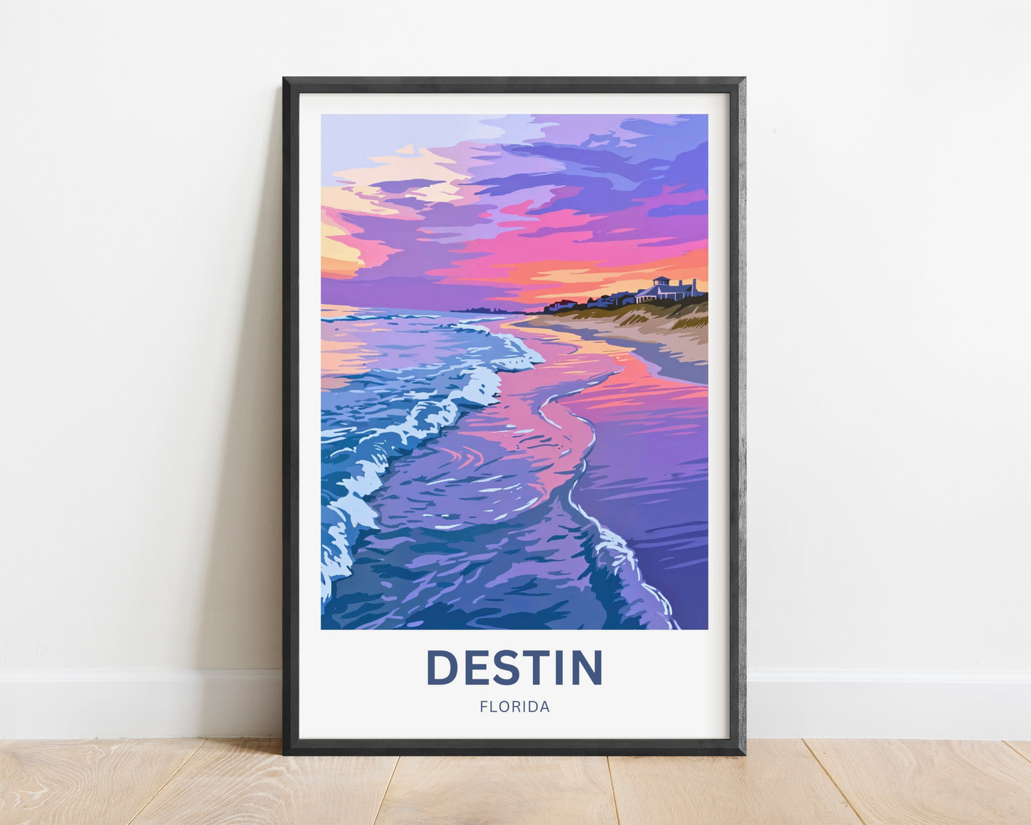 Destin, Florida Travel Poster -  Colorful Sky