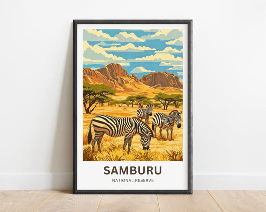 Samburu National Reserve Travel Poster - Kenya
