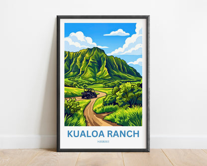 Kualoa Ranch  Travel Poster - Valleys of aloha