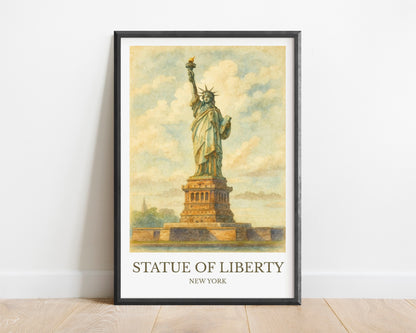 Statue of Liberty, Watercolor design poster, New York Print, Statue of Liberty Wall Art