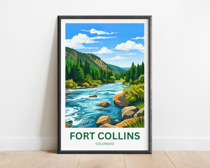Fort Collins Travel Poster - Colorado River
