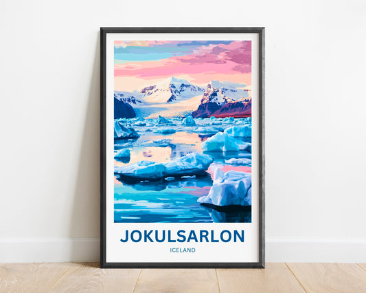 Jökulsárlón Travel Poster - Captivating Landscape of Iceland