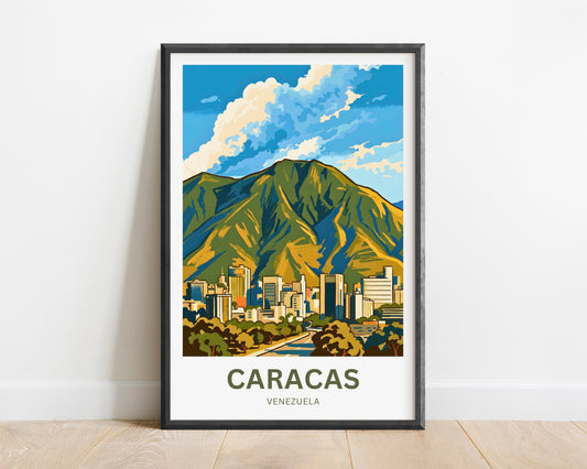 Caracas Travel Poster - Where Mountains Meet the City
