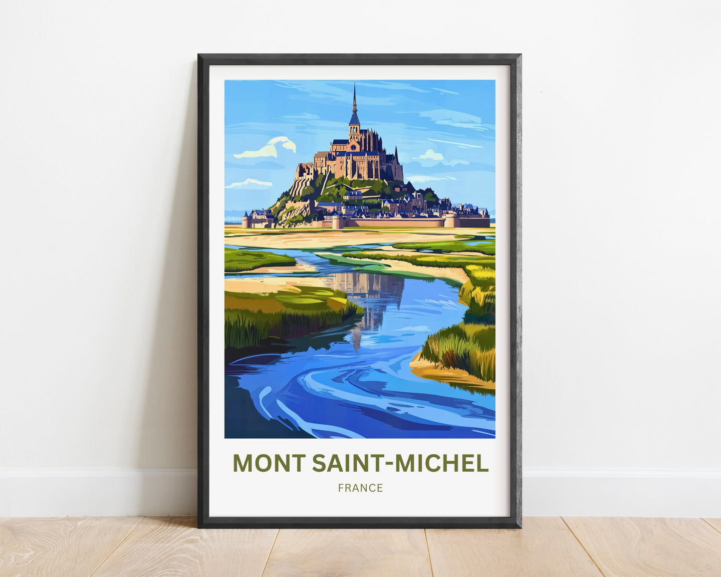 Mont Saint-Michel Travel Poster - The Floating Fortress of France