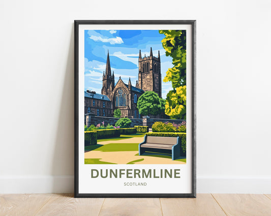 Dunfermline Travel Poster- Historic Beauty in the Kingdom of Fife