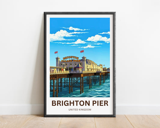 Brighton Pier Travel Poster - Golden Hour