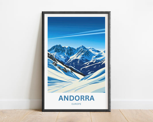 Andorra Travel Poster- Captivating Snowy Peak