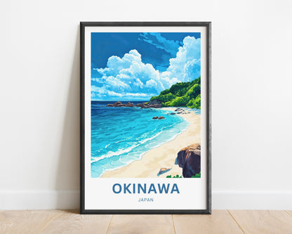 Okinawa Beach Travel Poster  - Serenity by the Sea