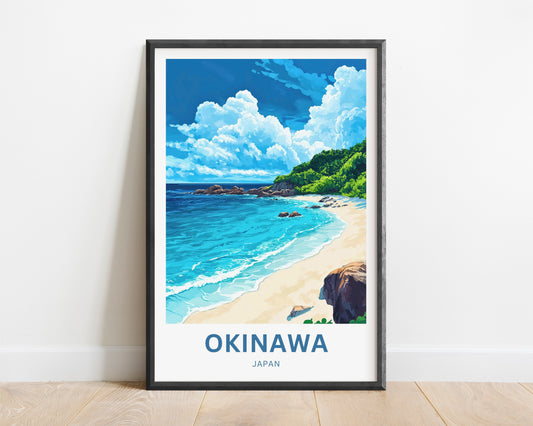 Okinawa Beach Travel Poster  - Serenity by the Sea