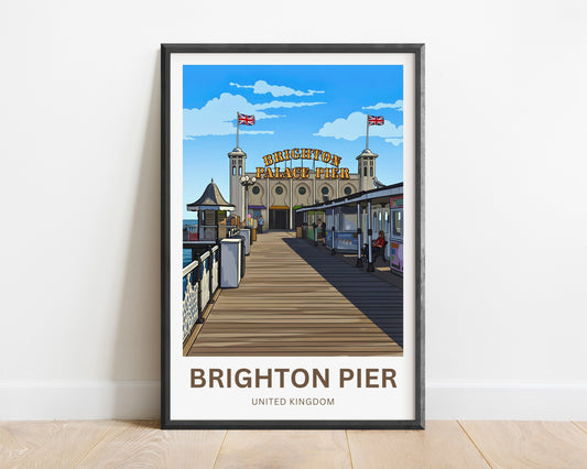 Brighton Pier Travel Poster - Carnival by the Coast