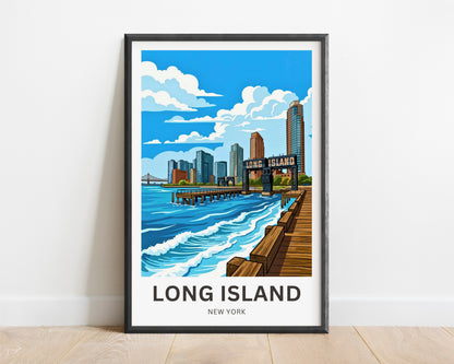 Long Island Travel Poster -  New York Coast Serenity