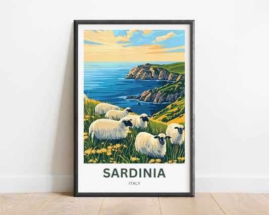Sardinia Travel Poster - Where the Shepherds Roam