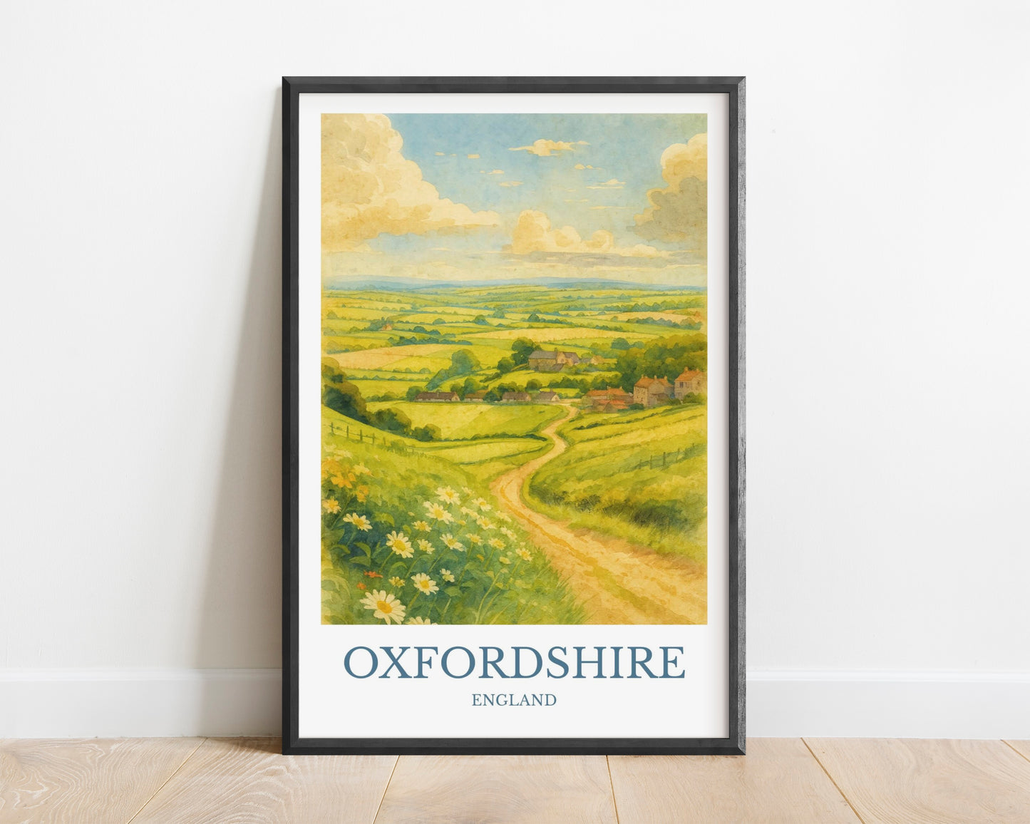 Oxfordshire, Watercolor design poster, England Print, Oxfordshire Wall Art