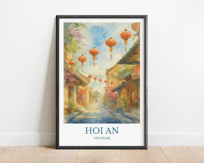 Hoi An, Watercolor design poster, Vietnam Print, Hoi An Wall Art