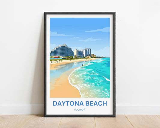 Daytona Beach, Florida Travel Poster - Captivating Shoreline