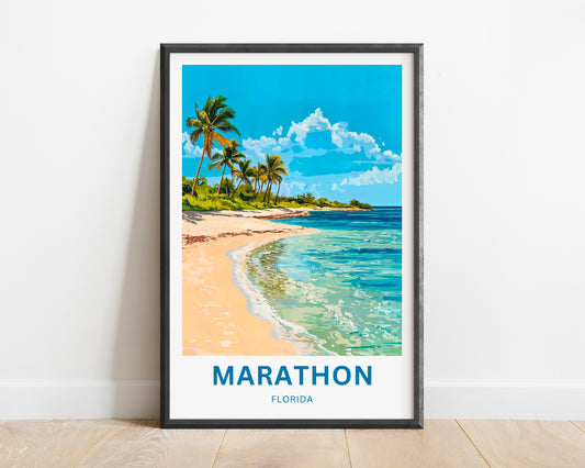 Marathon Travel Poster -  Captivating Serene Beach Florida