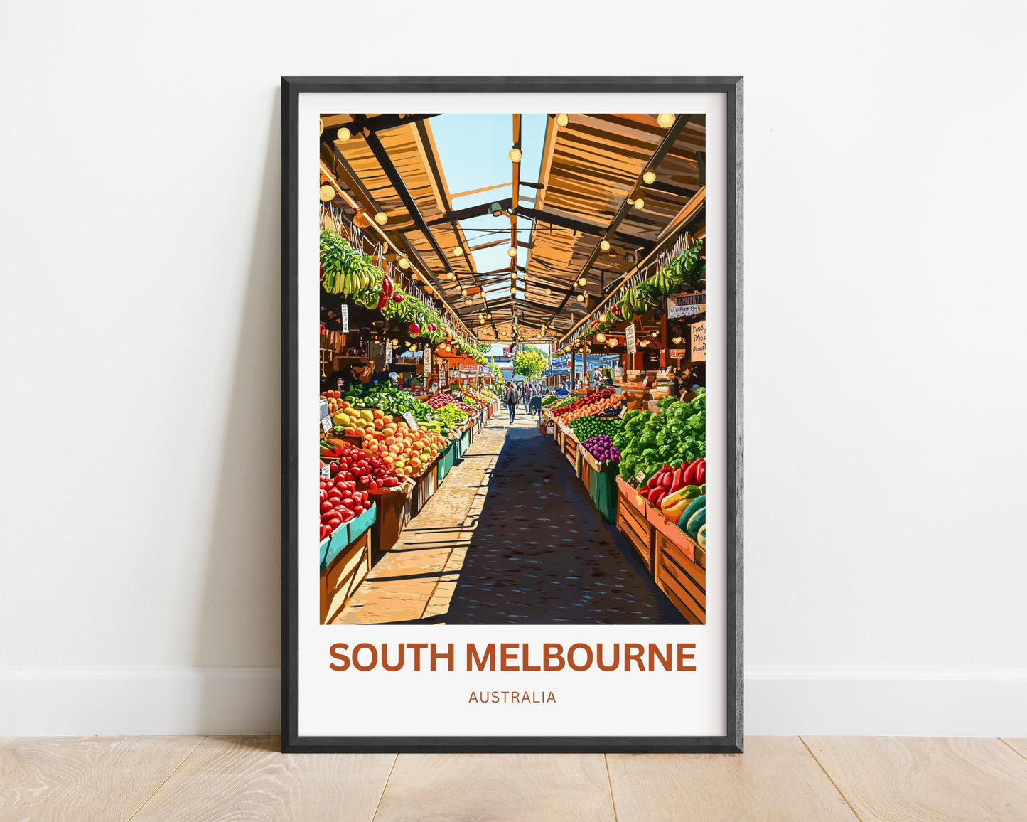 South Melbourne Market Travel Poster  - The Heartbeat of Melbourne