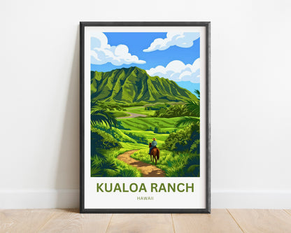 Kualoa Ranch  Travel Poster - Majestic Koʻolau
