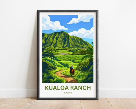 Kualoa Ranch  Travel Poster - Majestic Koʻolau