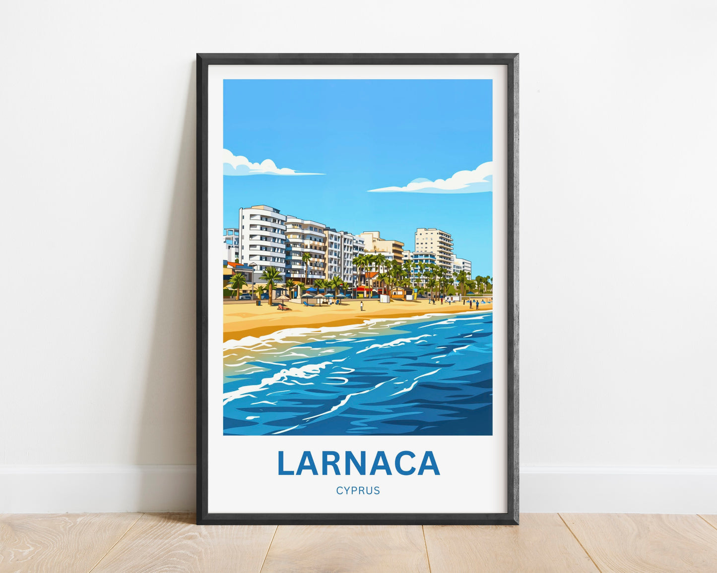 Larnaca Travel Poster - Cyprus Seaside