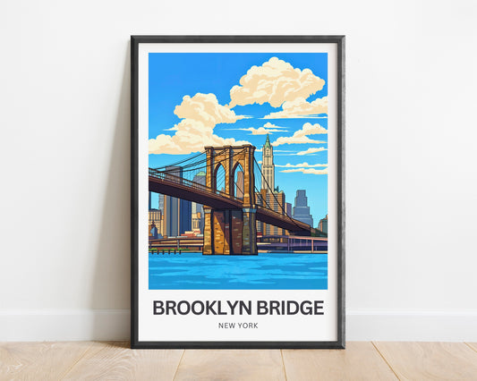 Brooklyn Bridge Travel Poster -  New York