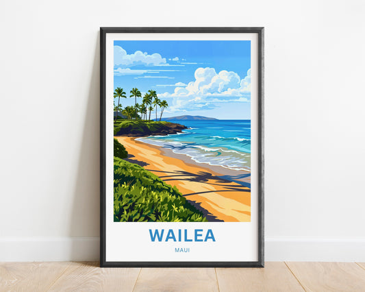 Wailea Travel Poster -  Tropical , Hawaii