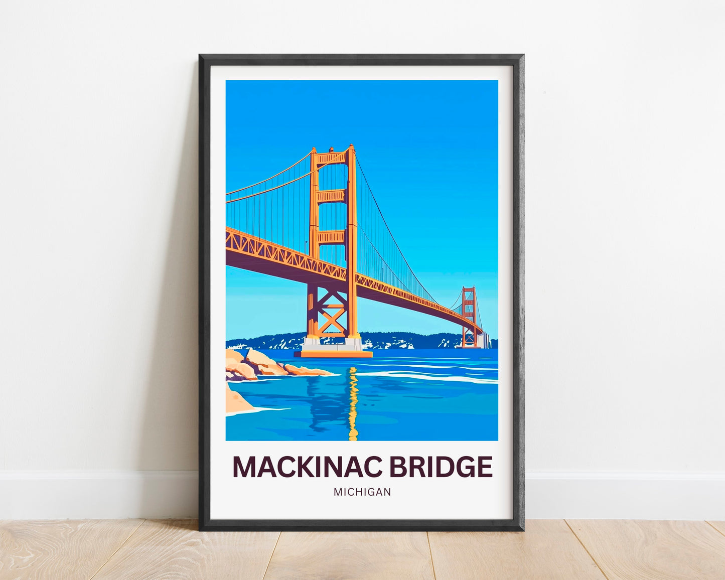 Mackinac Bridge Travel Poster - Michigan