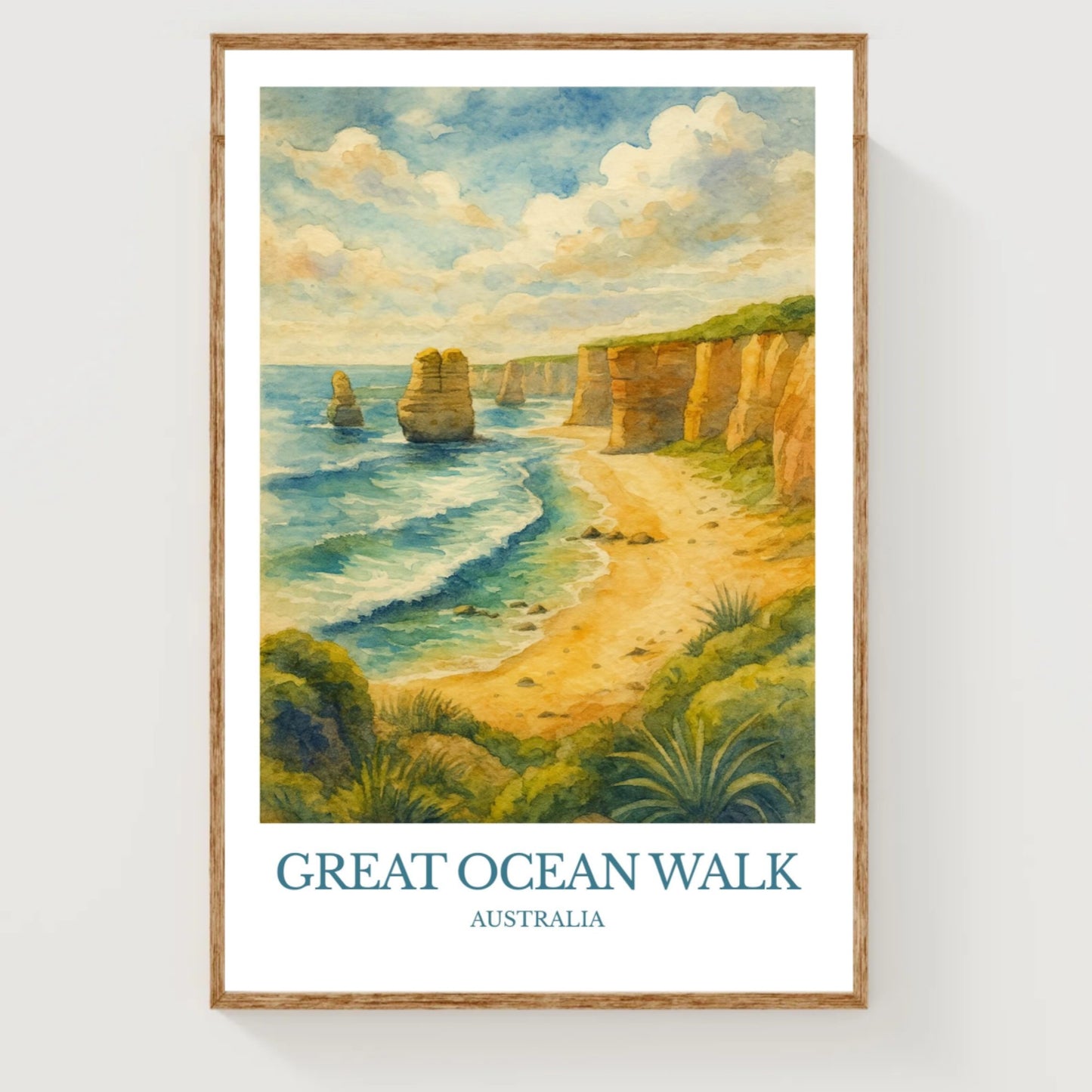 Great Ocean Walk, Watercolor design poster, Australia Print, Great Ocean Walk Wall Art