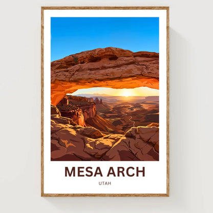 Mesa Arch Travel Poster -   Sun Rise, Utah