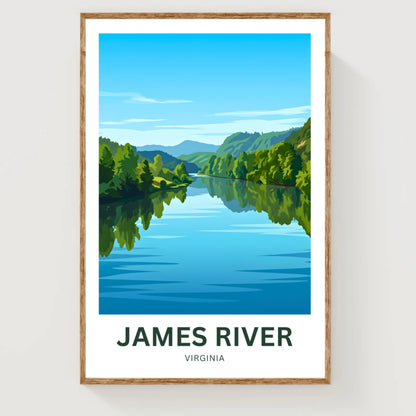 James River Travel Poster - Virginia Serene Water
