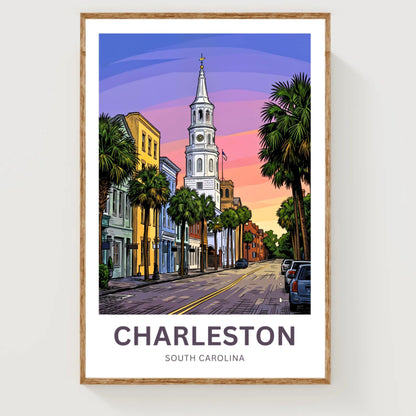 Charleston Historic District Travel Poster - Heritage Streets