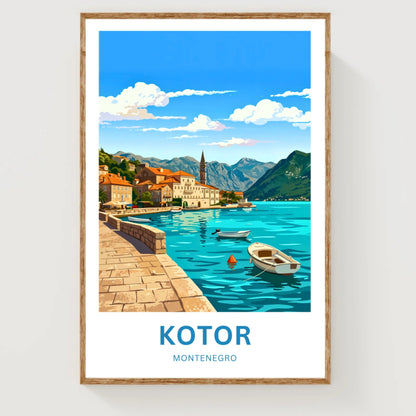 Kotor Travel Poster -   Pearl of Montenegro