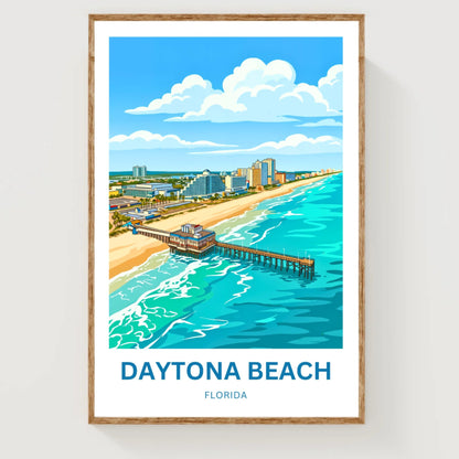 Daytona Beach, Florida Travel Poster - Boardwalk View